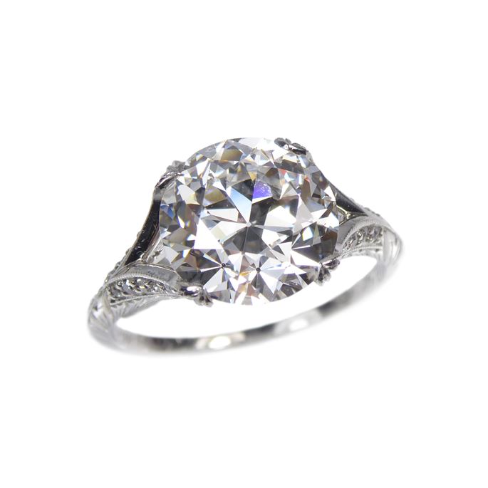J E  Caldwell - Early Art Deco single stone diamond ring | MasterArt
